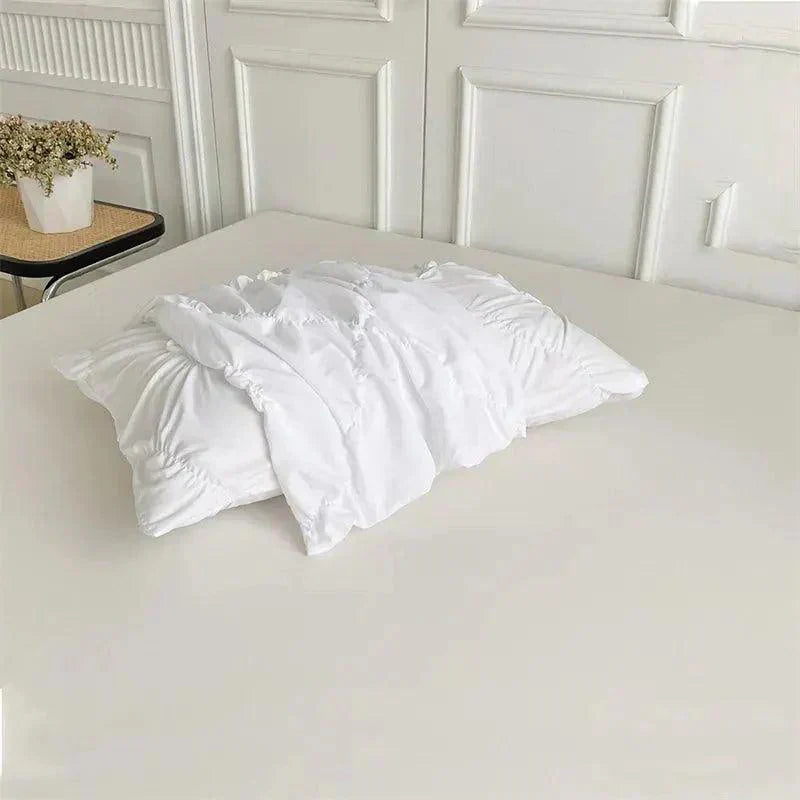 Ylellinen kolmiulotteinen puristetulla laskoksella varustettu vuodevaatesetti │ Moderni boho -tyylinen päiväpeitto, peitonsuoja ja tyynyliina