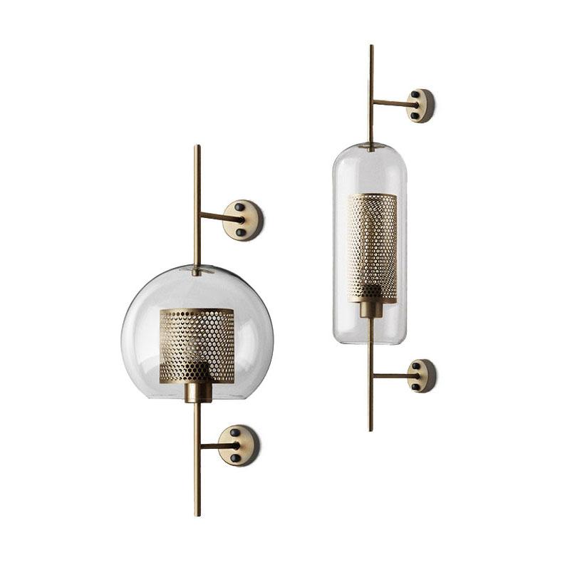 VeroLume Waben-Orb-Wandleuchte Gold Glas