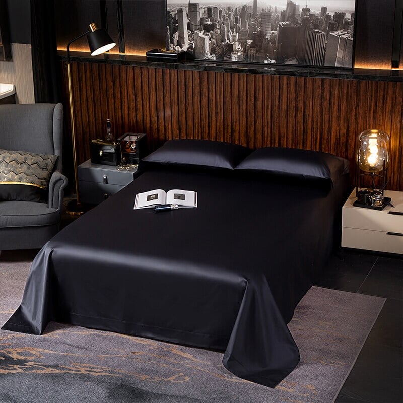 Hotel Lux Schwarzes ägyptisches Baumwoll-Bettbezug-Set (600 TC)
