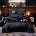 Hotel Lux Schwarzes ägyptisches Baumwoll-Bettbezug-Set (600 TC)