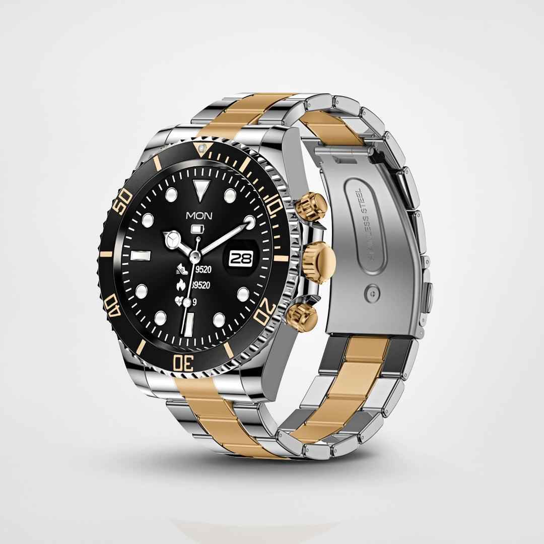 ساعة رجالية من الفولاذ المقاوم للصدأ بميناء زمردي متينة وأنيقة