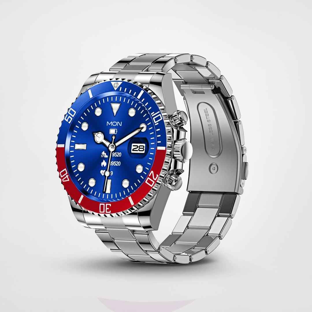 ساعة رجالية من الفولاذ المقاوم للصدأ بميناء زمردي متينة وأنيقة