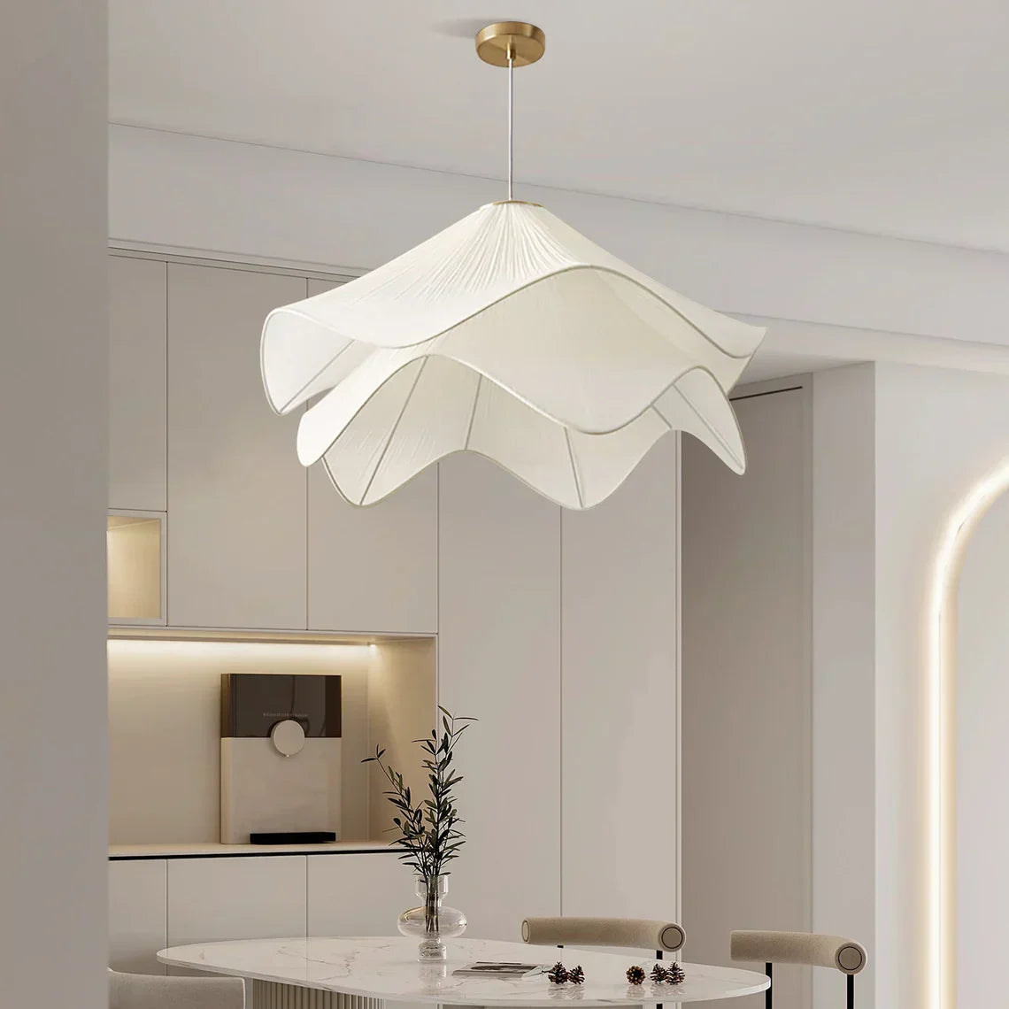 フレンチファブリックフラワーシャンデリア