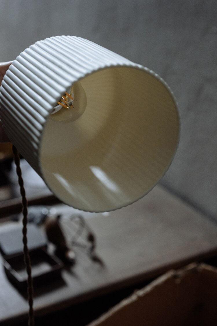 Lampu Gantung LED Seramik Beralur Bentuk Silinder Panjang Jepun - Mentol Termasuk