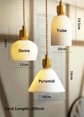 Ribbad keramisk pendellampa LED-lampa i art déco-stil - glödlampa ingår