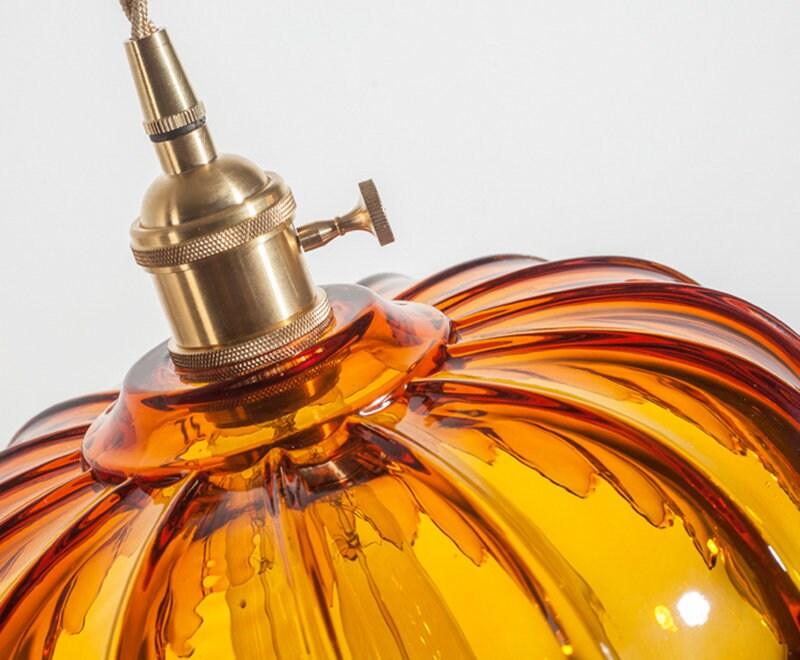 Glas Lotusblomma Hänge LED-lampa i Vintage Stil - Glödlampa Ingår