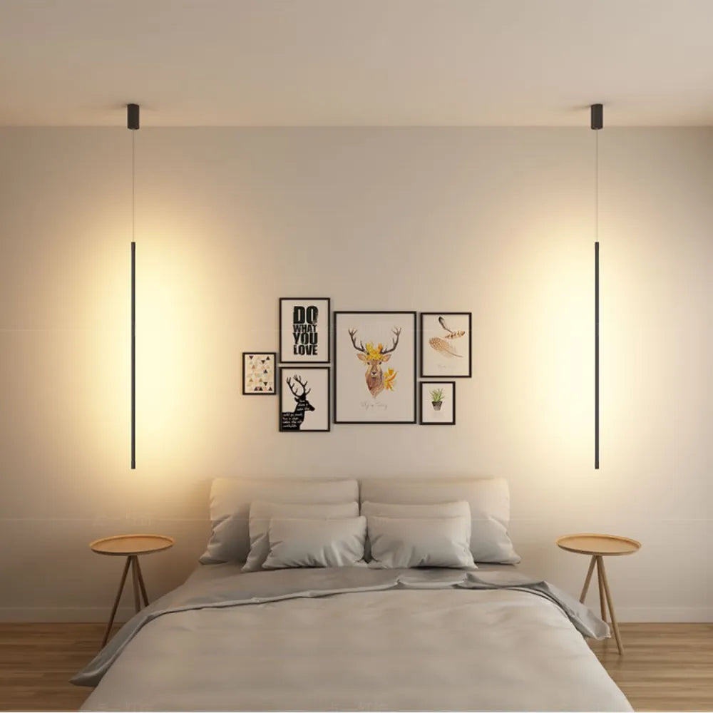 Minimalistické lineární závěsné svítidlo Erix - elegantní štíhlá silueta, černé