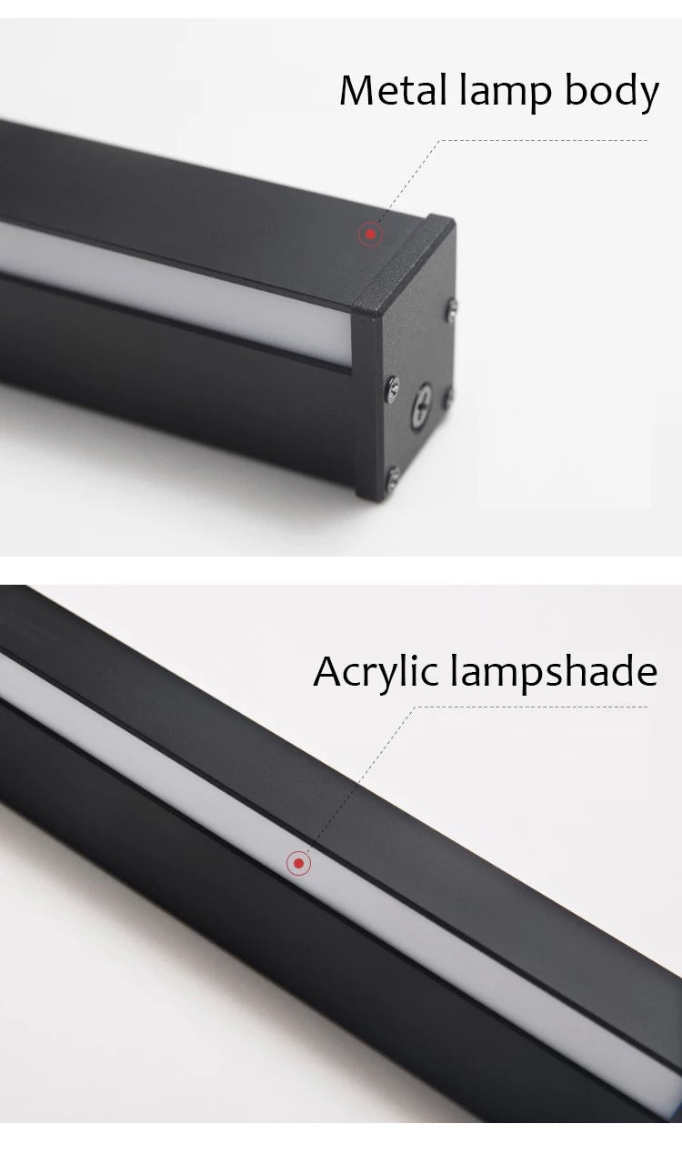 Linjär vägglampa med stång