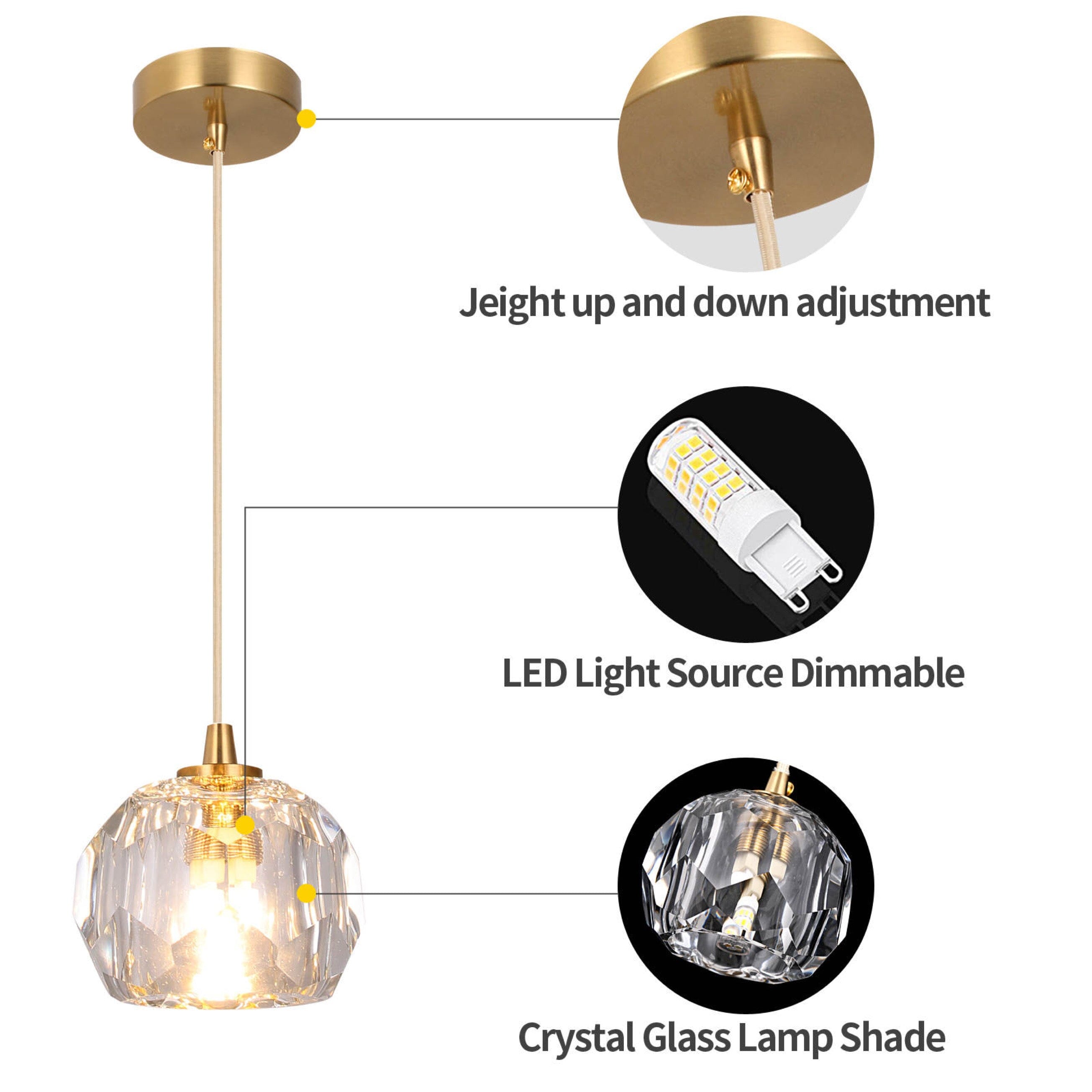Lampu Gantung Kristal Nordic