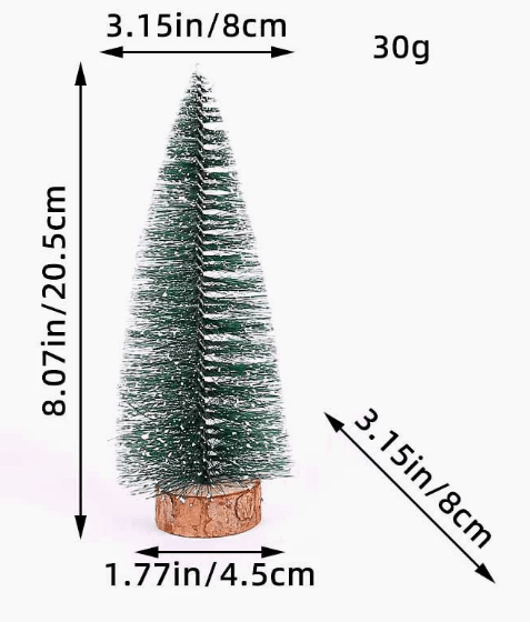 FrostGrove Noel dekorasyonu için 5 parçalı yapay karlı mini köknar seti