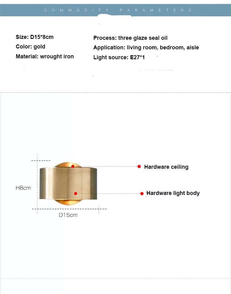 Goldene Ring-Wandlampe