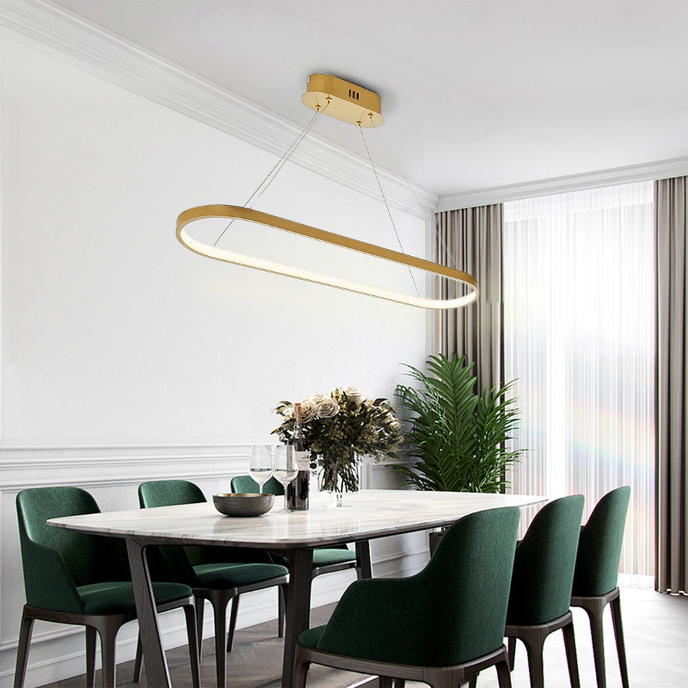 Junel Minimalist Oval Interior Hanging Pendant Light - Neutralighting