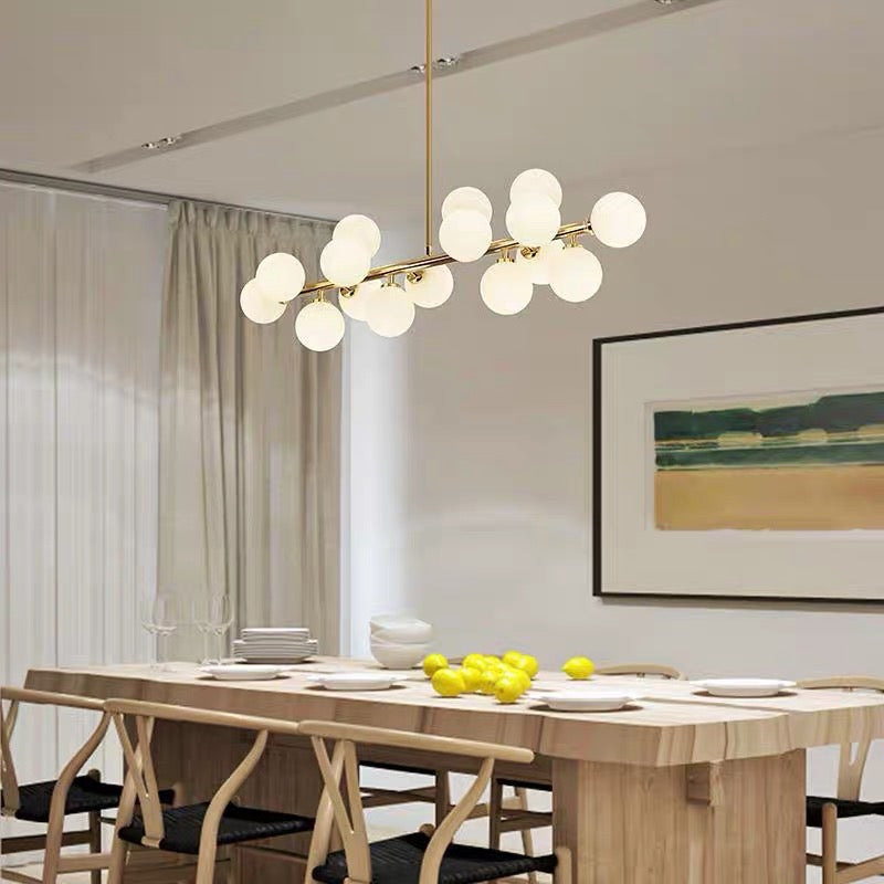 Lampadario a bolle in vetro dorato Bass Valentina