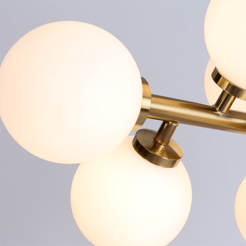 Lampadario a bolle in vetro dorato Bass Valentina