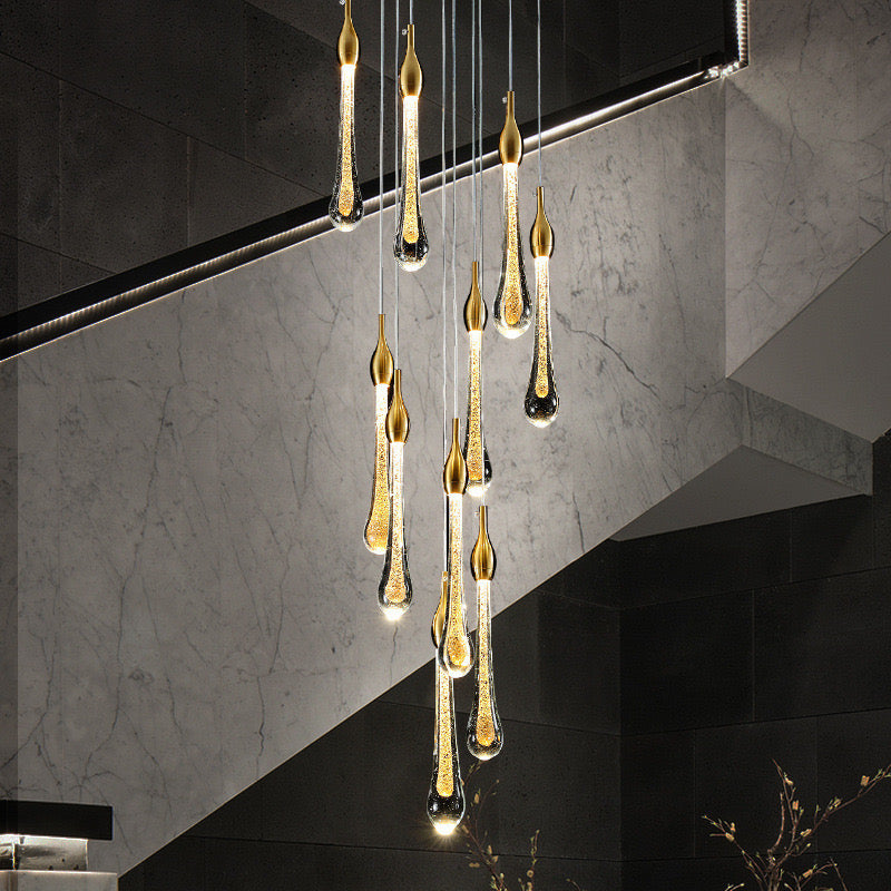 Gold Valentina Crystal Chandelier — Modern Teardrop Design