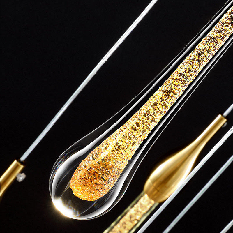 Gold Valentina Crystal Chandelier — Modern Teardrop Design