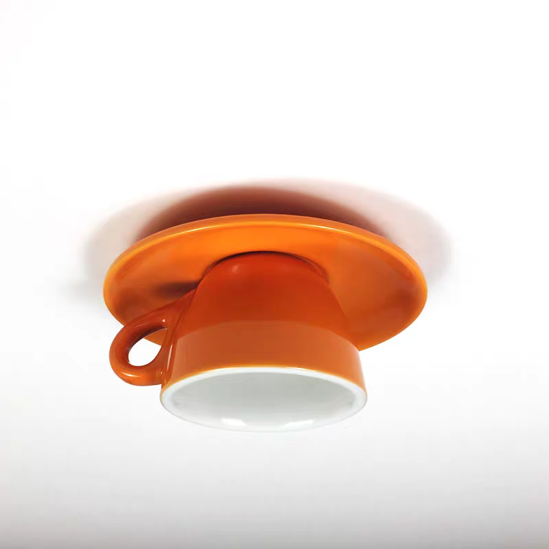 Aria Modern Coffee Cups Ceramic Flush Ceiling Lighting - Neutralighting
