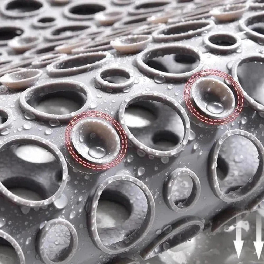 Anti-Slip Shower Mat With Suction Cups And Drainage