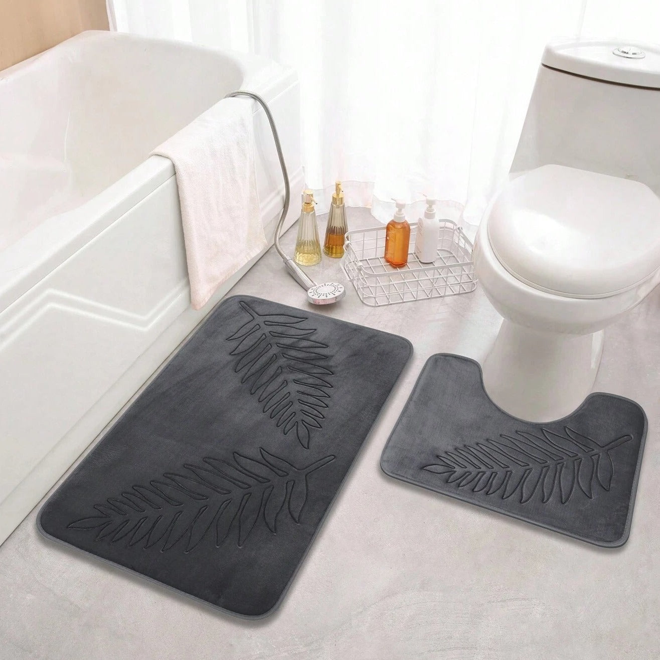 Lush Leaf Comfort -kylpymattojen setti, 2 kpl