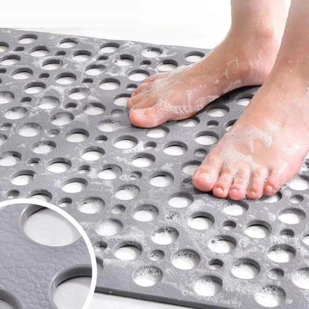 Anti-Slip Shower Mat With Suction Cups And Drainage