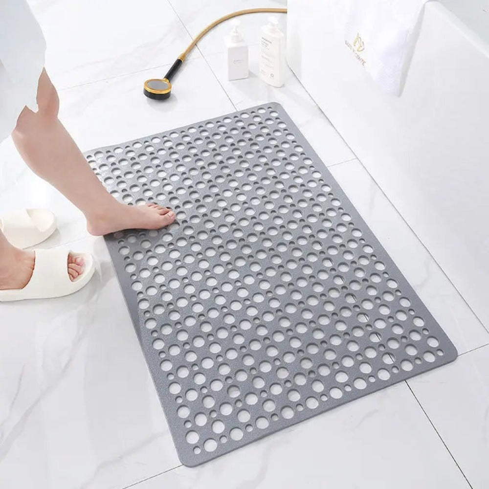 Anti-Slip Shower Mat With Suction Cups And Drainage