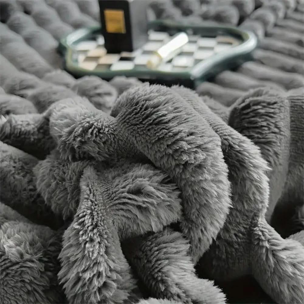 NimbusNest Cosy Blanket Ultra Soft Ribbed Texture For Relaxing Home Nights