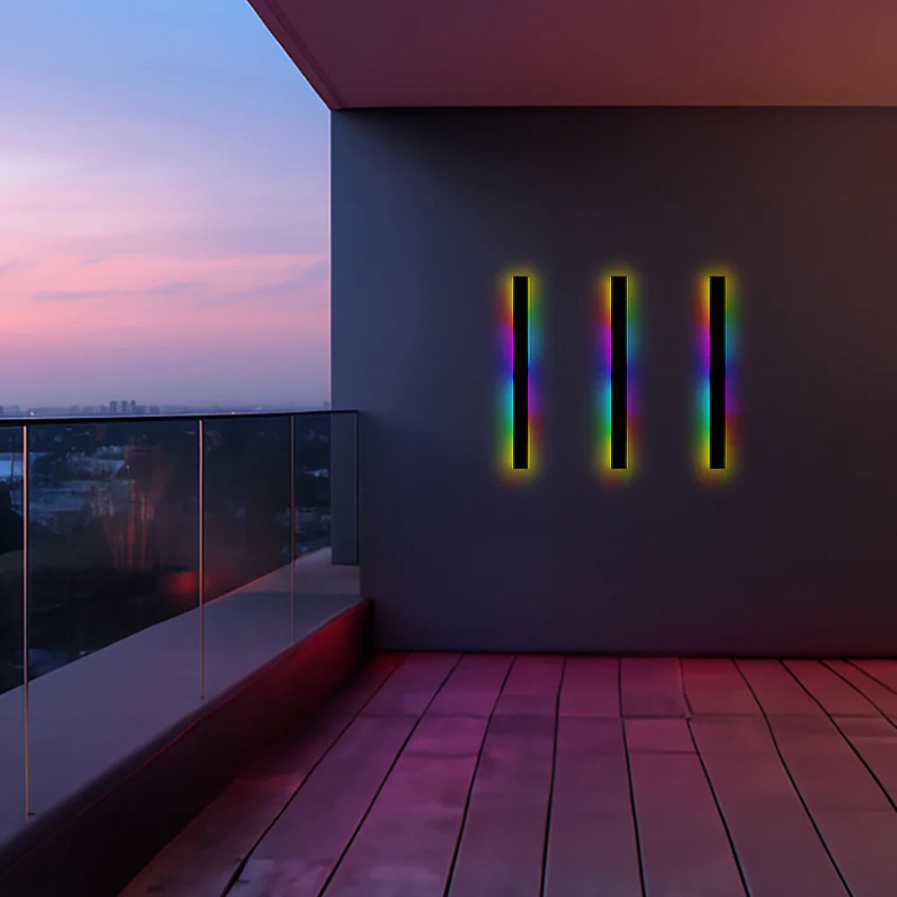 Moderní designové nástěnné LED lampy z černého kovu na zahradu a do chodby