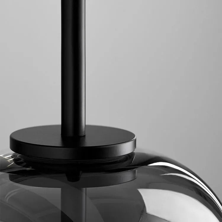 Lámpara colgante minimalista June - pantalla de vidrio gris ahumado