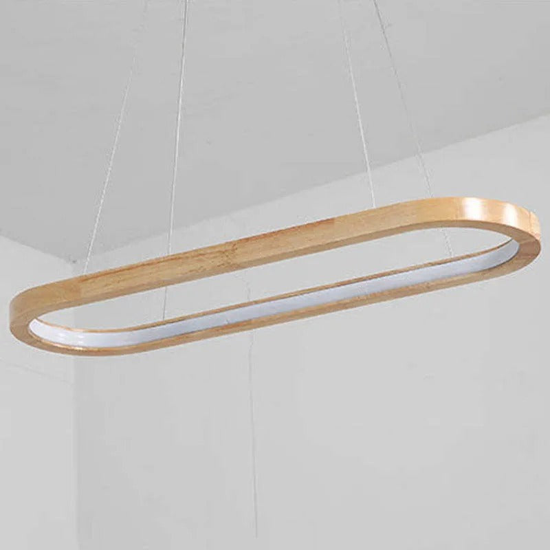 Suspension contemporaine ovale en bois Veon