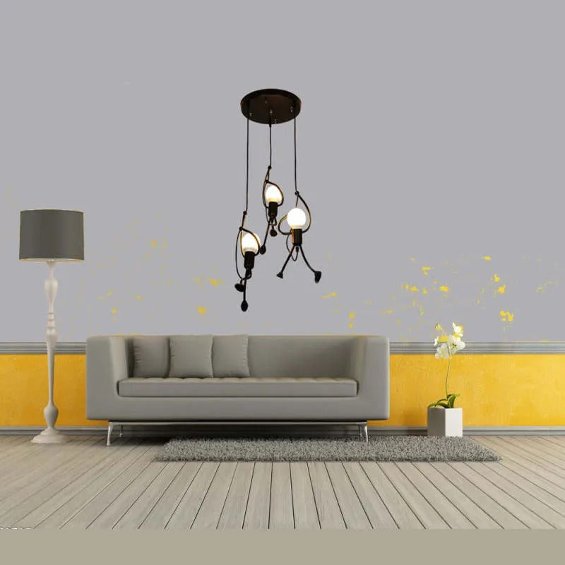 Závěsné svítidlo Miro Iron Man — retro moderní, černé