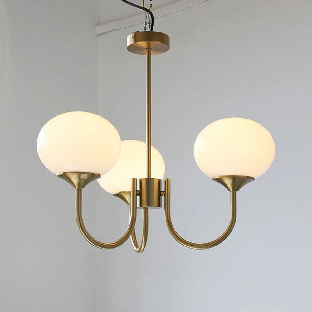 Candelabru Valentina Retro Art Deco tip glob - alb, roz, bej