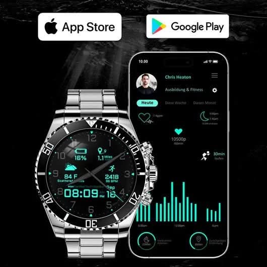 ساعة SummitGuard Pro التكتيكية الذكية مع نظام GPS ومراقبة صحية للأنشطة الخارجية