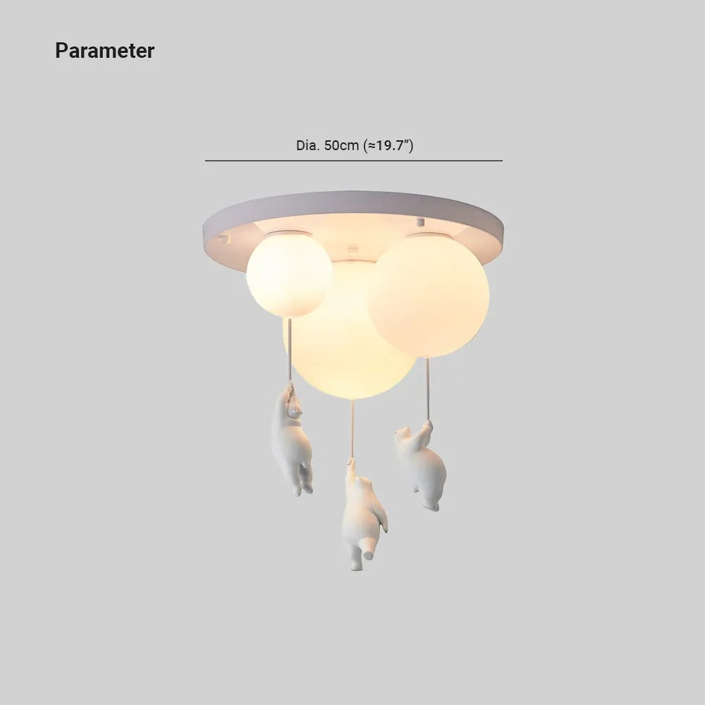 Pendel-Deckenleuchte — Skulpturale Form von Bär und Ballon