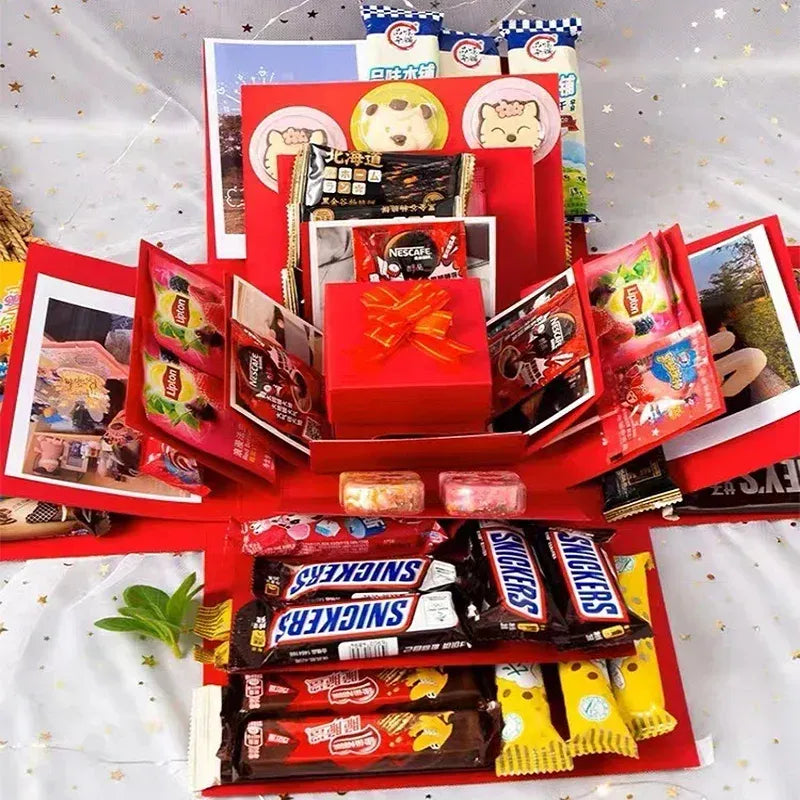 Kotak Hadiah Kejutan Mewah AuraBox Dengan Gula-gula dan Coklat Hadiah Asli
