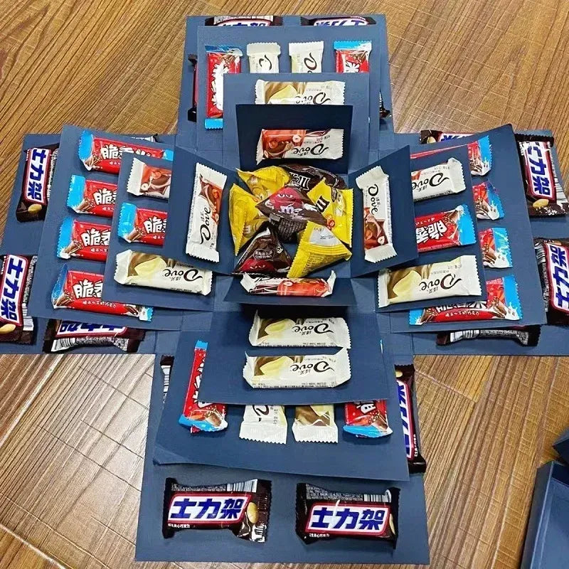 Kotak Hadiah Kejutan Mewah AuraBox Dengan Gula-gula dan Coklat Hadiah Asli