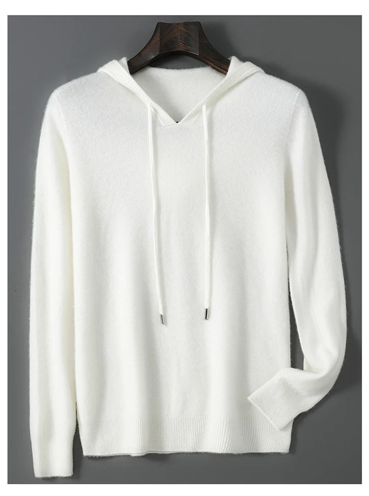 סוודר גברים מצמר וקאשמיר סריג רך וחמים סריג פולוור לשטיפה ביד בלבד