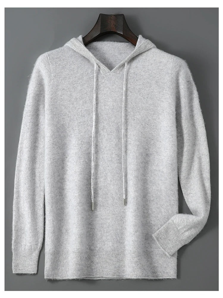סוודר גברים מצמר וקאשמיר סריג רך וחמים סריג פולוור לשטיפה ביד בלבד