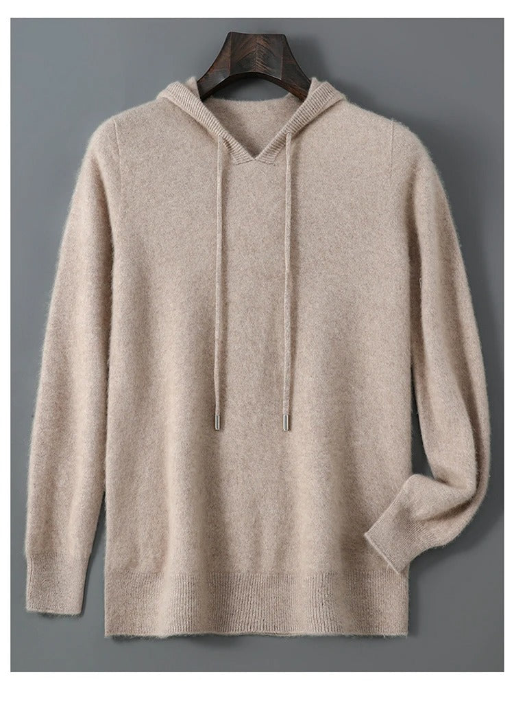 סוודר גברים מצמר וקאשמיר סריג רך וחמים סריג פולוור לשטיפה ביד בלבד