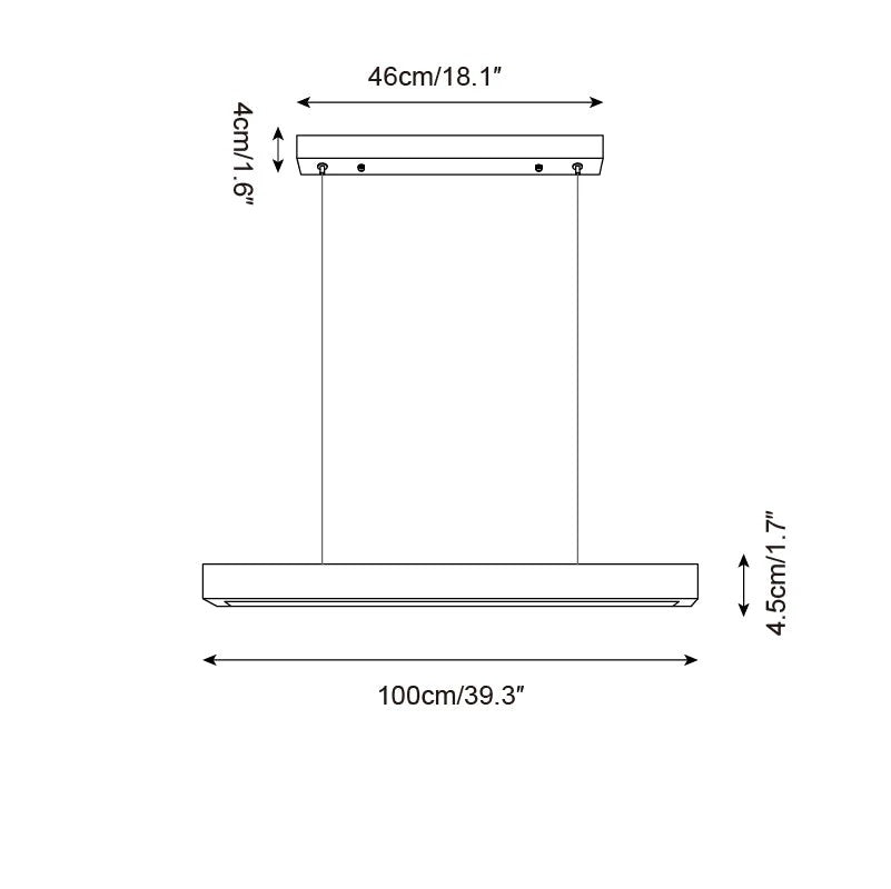 Imiror rett pendellampe i travertin — minimalistisk integrert LED