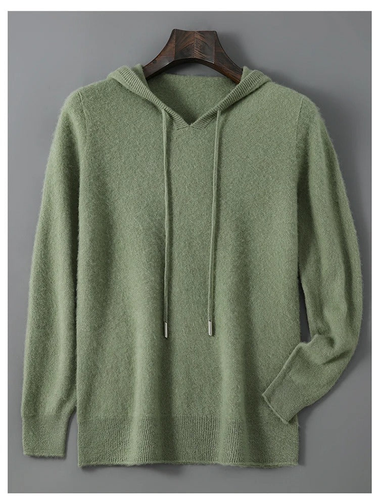 סוודר גברים מצמר וקאשמיר סריג רך וחמים סריג פולוור לשטיפה ביד בלבד