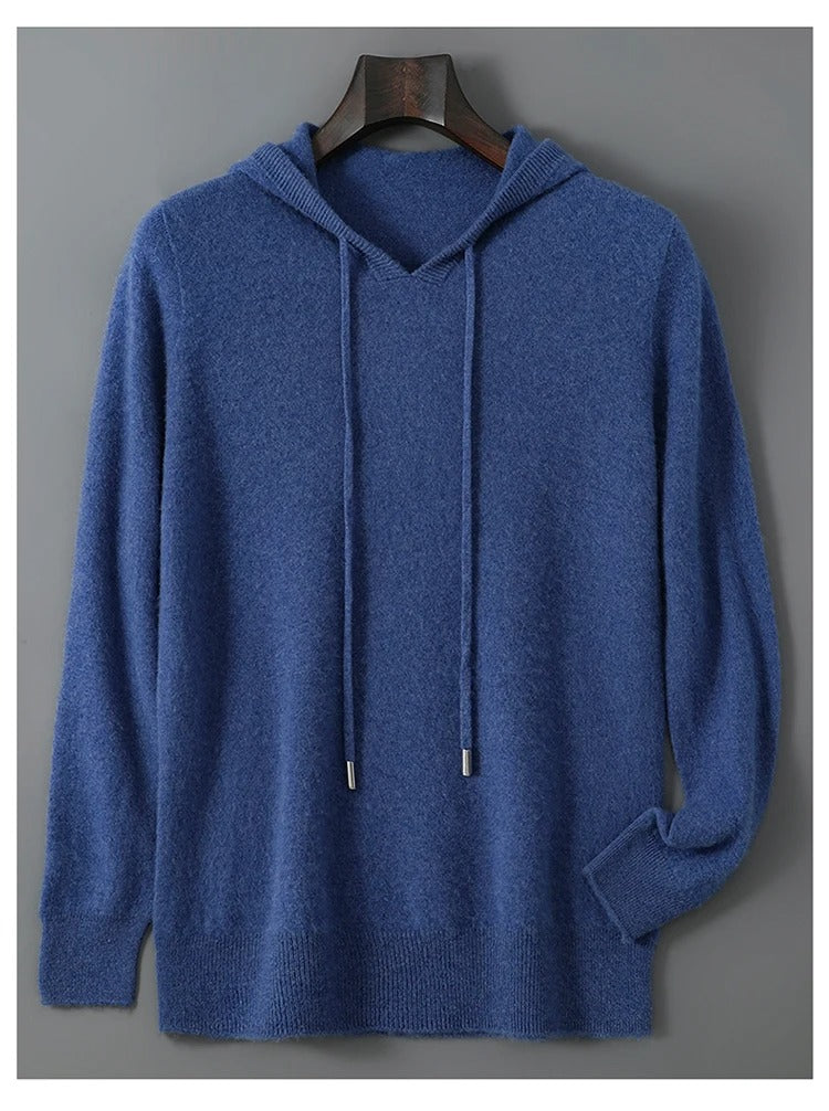 סוודר גברים מצמר וקאשמיר סריג רך וחמים סריג פולוור לשטיפה ביד בלבד