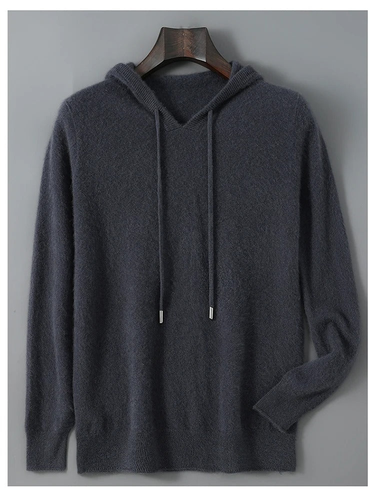 סוודר גברים מצמר וקאשמיר סריג רך וחמים סריג פולוור לשטיפה ביד בלבד