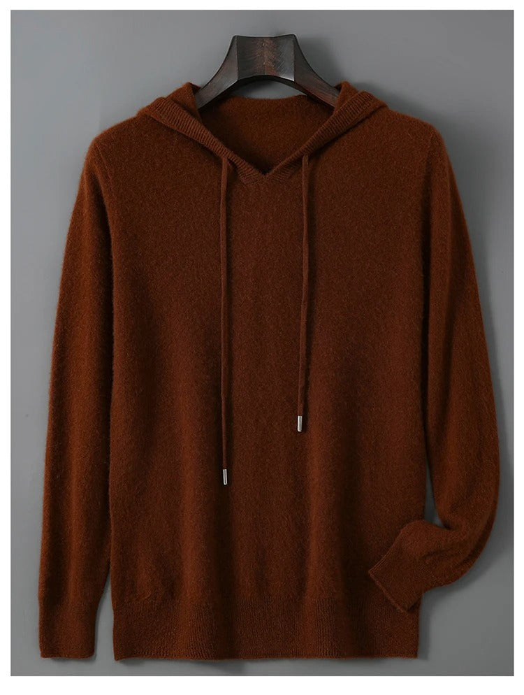 סוודר גברים מצמר וקאשמיר סריג רך וחמים סריג פולוור לשטיפה ביד בלבד