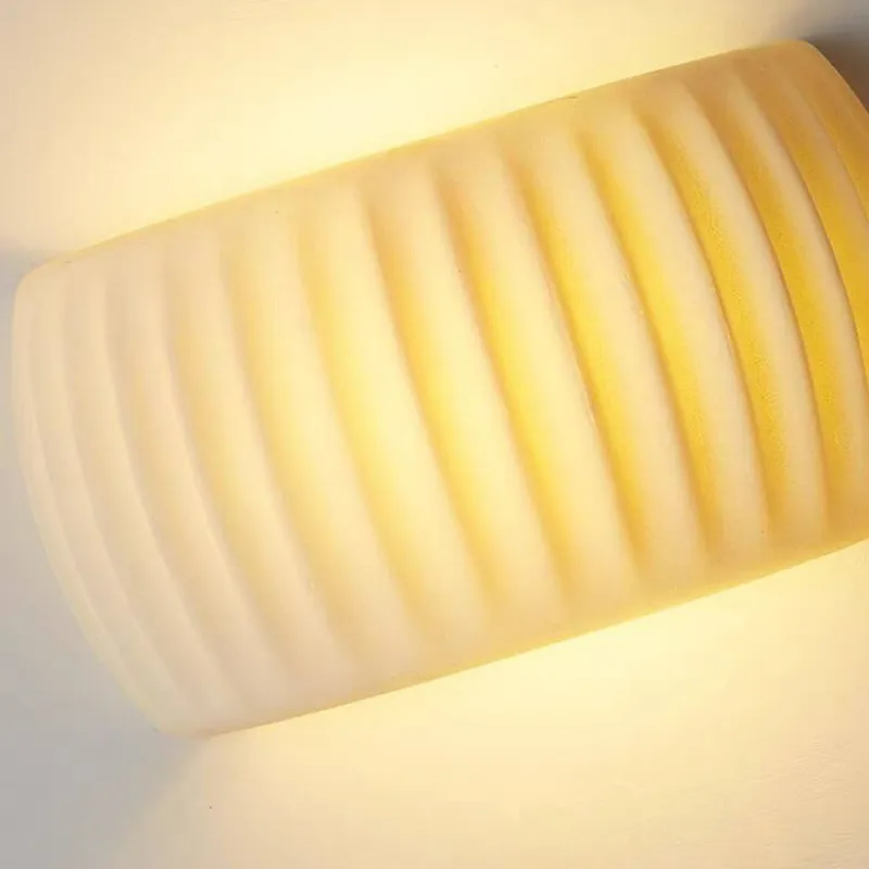 Modern Aria LED Indoor Wall Lamp — Orange and Green Resin, Adjustable Brightness