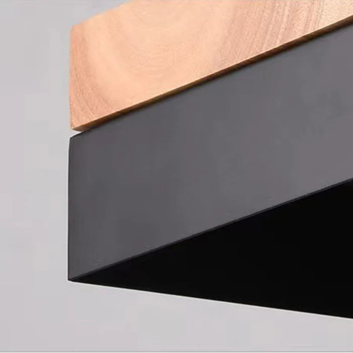 Suspension géométrique en bois Aria — design minimaliste noir et blanc