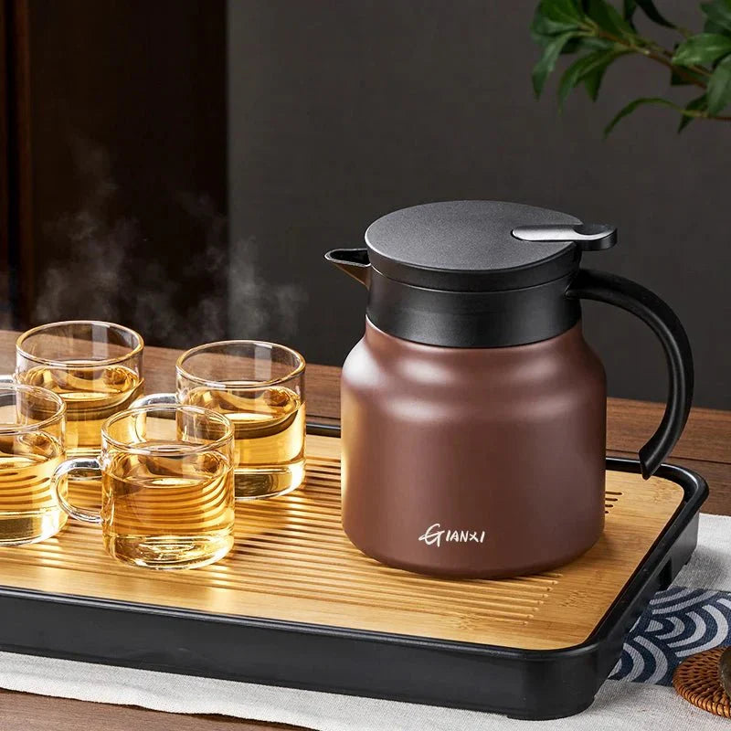 NovaTea Teapot Built In Infuser Ceramic Stainless Steel