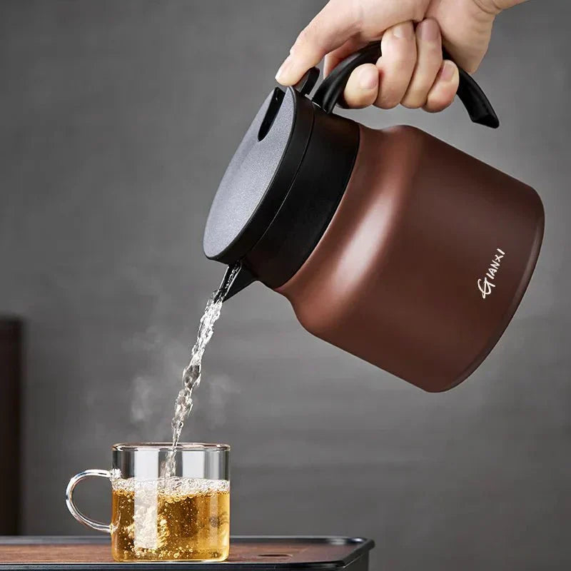 NovaTea Teapot Built In Infuser Ceramic Stainless Steel