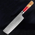 Pisau Sayur Jepun 7 Inci VG-10 Damascus Pisau Nakiri