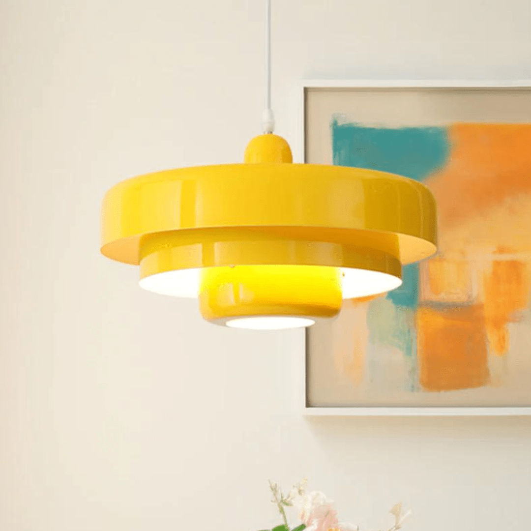 Elegancka trójpoziomowa lampa wisząca Aurelia w kolorach makaroników