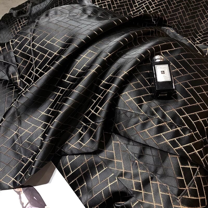 Set copripiumino di lusso in jacquard nero Jasmine